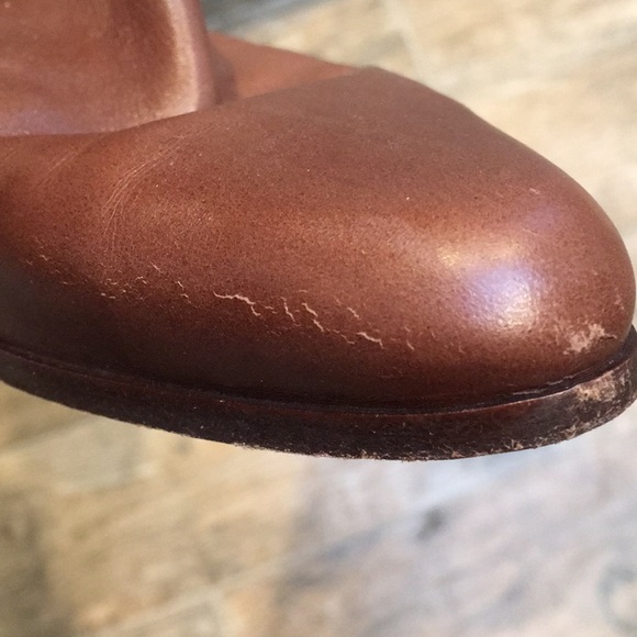 KORS Michael Kors Tan Brown Leather Tall Zip Boots - Picture 4 of 5